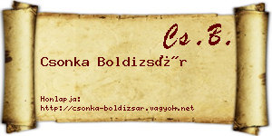 Csonka Boldizsár névjegykártya